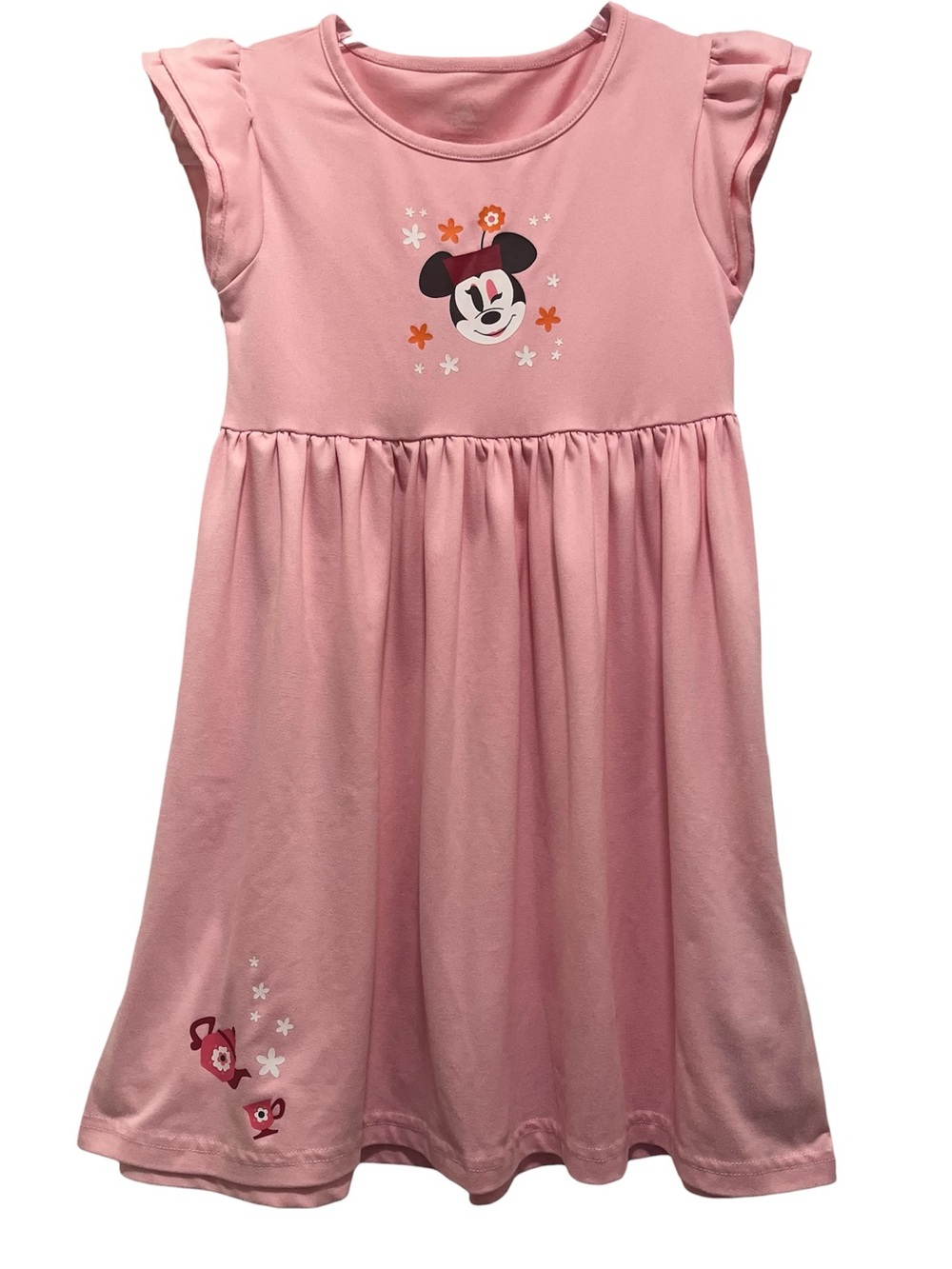 Disney Minnie Mouse Epcot UK Pink Floral
Teapot Ruffle Sleeve Dress Sz M 7/8